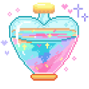 Glass Bottles of Love Potion Pixel