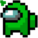 Green and Red Among Us Crewmates Pixel