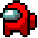 Green and Red Among Us Crewmates Pixel