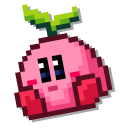 Kirby with Sprout and Frog Hat Pixel