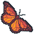 Orange and Blue Butterflies Pixel