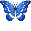 Orange and Blue Butterflies Pixel