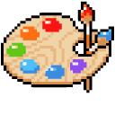 Paint Tube and Artist Palette Pixel