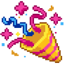 Party Popper and Birthday Cake Pixel