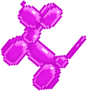 Pink and Cyan Balloon Dogs Pixel