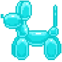 Pink and Cyan Balloon Dogs Pixel