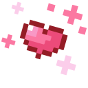 Pink Heart and Love Ghost Pixel