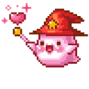 Pink Heart and Love Ghost Pixel