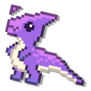Purple and Orange Baby Dinosaurs Pixel