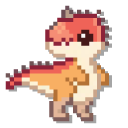 Purple and Orange Baby Dinosaurs Pixel