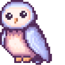 Purple Blue Owl Pixel