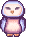 Purple Blue Owl Pixel