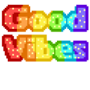 Rainbow Hearts and Good Vibes Pixel