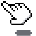 Trash Can and Pointing Hand Pixel