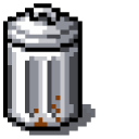 Trash Can and Pointing Hand Pixel