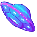 UFO and Saturn Planet Pixel