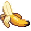 Whole and Peeled Banana Pixel