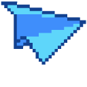 Yellow and Blue Paper Planes Pixel
