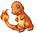 Pokemon Charmander and Charizard Pixel
