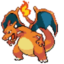 Pokemon Charmander and Charizard Pixel