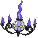 Pokemon Lampent and Chandelure Pixel
