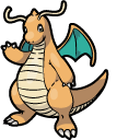 Pokemon Dragonair and Dragonite