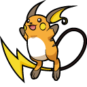 Pokemon Raichu and Alolan Raich
