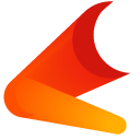 Abstract Gradient Red Orange Moon