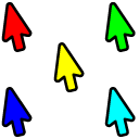 Five Colorful Cursors