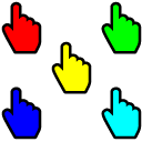 Five Colorful Cursors