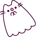 Ghost Pusheen and Basket of Sweets