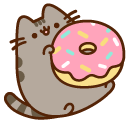 Pusheen and a Giant Donut