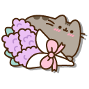 Pusheen and Pip with Lilac Bouquet and Snapdragon Flower