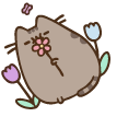 Pusheen and Tender Flowers