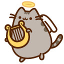 Pusheen Angel and Harp