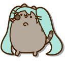 Pusheen Hatsune Miku with a Boombox