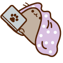 Pusheen under Lavender Blanket