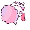 Pusheen Unicorn on the Cotton Candy and Cloud