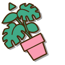 Pusheen Watering a Plant