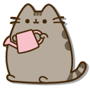 Pusheen Watering a Plant