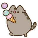 Pusheen with Ice Cream and Sweets