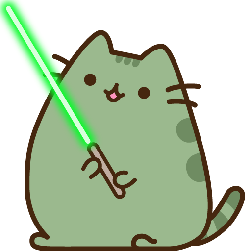 Pusheen Yoda and Lightsaber
