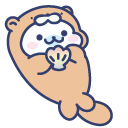 San-X Mamegoma Shirogoma Otter and a Shell