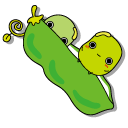 San-X Mamepyon and Edamame in a Pea Pod