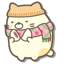San-X Neko and Shirokuma Eating Bao in Winter Clothes