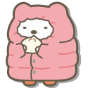 San-X Neko and Shirokuma Eating Bao in Winter Clothes