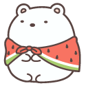 San-X Penguin and Shirokuma in Watermelon Outfits
