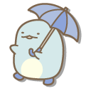 San-X Penguin and Tokage Hiding from the Rain