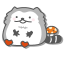 San-X Raccoon Bear with Acorn and Mushroom