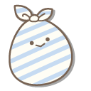 San-X Real Penguin and Blue Striped Furoshiki